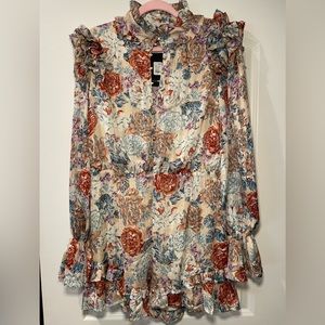 Fashion Nova Ruffle Floral Print Romper